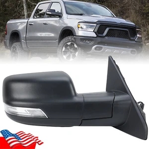 Power Textured Black Mirror For Ram 1500 2019-2021 2022 Right Heated Turn Signal - Picture 1 of 20