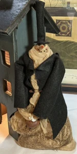Muñeco de nieve primitivo hecho a mano Mr Shivers granja invierno estante cuidador Lancaster PA - Imagen 1 de 8