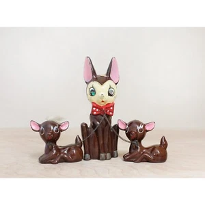 Arnart Deer Family ~ Super Rare Set Kitschy Cute Mother & Two Babies - Foto 1 di 9
