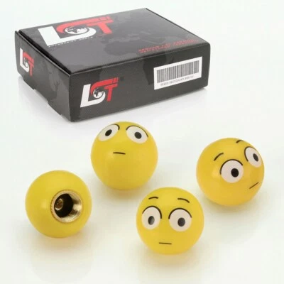 4x Ventilkappen Reifenventil Abdeckung Kugel Smiley überrascht für LAND ROVER - Bild 1 von 3