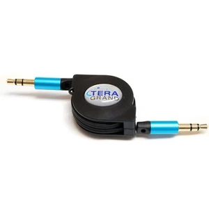 Tera Grand - 3.5 mm Stereo Retractable Audio Cable with Aluminum housing - Blue - Picture 1 of 8