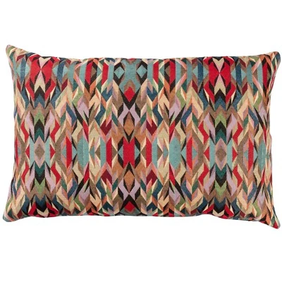 Nomad Tapestry XL Rectangular Cushion. Rustic Navajo Geometric Design. 23x15" - Image 1 of 4