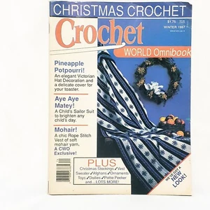 Crochet World Magazine Winter 1987 Sailor Suit Rope Stitch Vest Stockings Toys - Picture 1 of 11