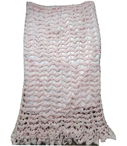 Vtg Crochet Skirt Womens Size Large Pink Boho Adjustable Machine Made? - Picture 1 of 9