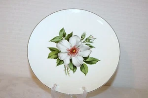 EDWIN M KNOWLES DAMASK ROSE X-4024 USA 10 1/4" Dinner Plates (Set of 2) - Picture 1 of 3