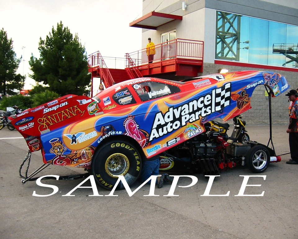 CRUZ PEDREGON SANTANA FUNNY CAR CLOSE UP SHOT 8X10 GLOSSY PHOTO #E8 - Image 1 of 1