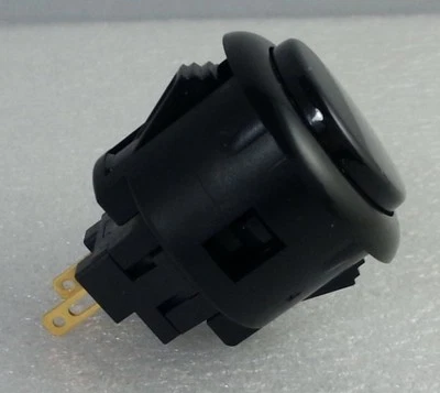 Japan Sanwa Black Start Buttons x 2 pc OBSF-24-K Video Arcade Parts - Image 1 of 3