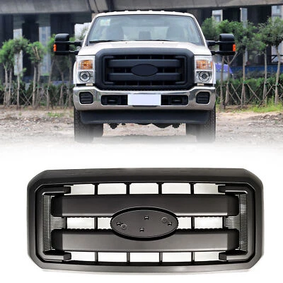 Rejilla de radiador delantera para 2011-2016 F250 F350 F450 F550 Super Duty negra Foto 1 de 4
