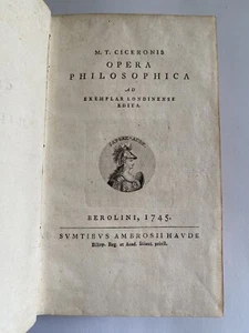 Ciceronis, M. T. Opera Philosophica. Ad Exemplar London Edita. Berolini, Amb - Bild 1 von 17