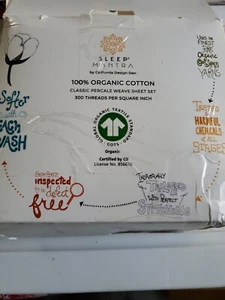 Sleep Mantra 100% Pure Organic Cotton Twin Sheet Set Crisp & Cooling Cream Color - Picture 1 of 11