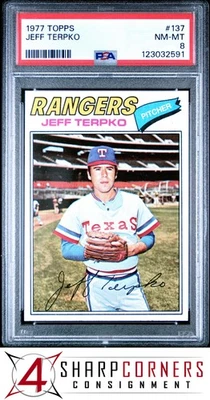 1977 TOPPS #137 JEFF TERPKO RC RANGERS PSA 8 - Image 1 of 2