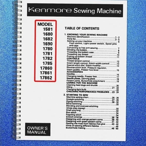 KENMORE 1581 1680 1682 1690 1780 & MORE Owners Manual - LOOP BOUND- TOUGH JACKET - Picture 1 of 8