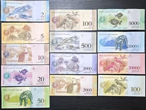 10 SET (130 PCS) 13 BOLIVARES FUERTES 2007-2017 VENEZUELA UNC PICK# 88-100 - Picture 1 of 2