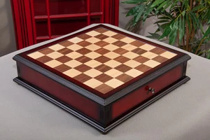 Walnut and Maple Tiroir Chess Board with Storage Drawers - 1.75" - Picture 1 of 10