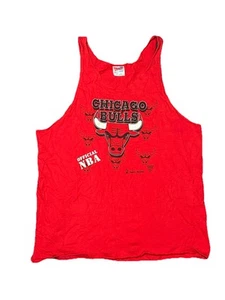 Camiseta sin mangas vintage años 90 Chicago Bulls Hanes oficial NBA XL hecha en EE. UU. - Imagen 1 de 4