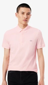 Lacoste Men's Light Pink Regular Fit Stretch Piqué Polo Shirt Paris, Size 2 XS - Picture 1 of 8