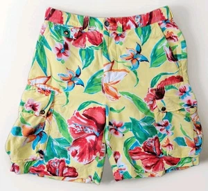 Vtg Polo Ralph Lauren Shorts Men's 34 Linen Paratrooper Cargo Floral Y2K Baggy - Picture 1 of 12
