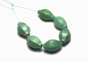 6 piezas Cuentas de barril hexagonales de lujo TURQUESA KINGMAN VERDE 14 mm NATURAL - Imagen 1 de 2