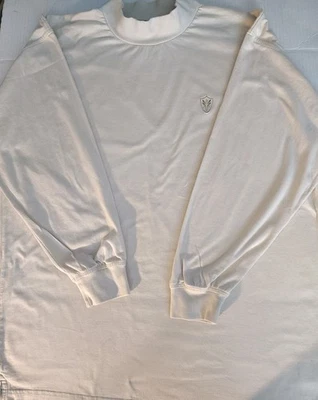 Camisa de golf Reebok XL vintage para hombre beige bordado logotipo manga larga cuello falso  Foto 1 de 4