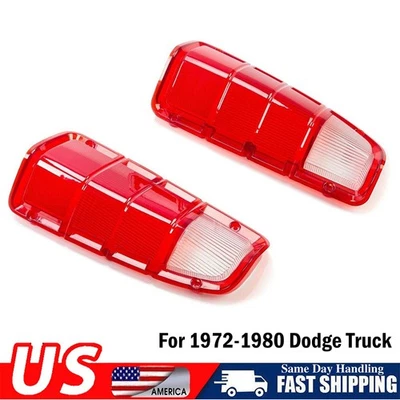 Tail Light Lens Only Pair LH RH For 1972-1980 Dodge Truck / Plymouth Power Wagon Foto 1 de 4