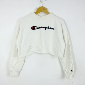 Champion Felpa Crop Donna Taglia L Cotone Comoda Sportiva Casual Moderna Logo - Foto 1 di 4