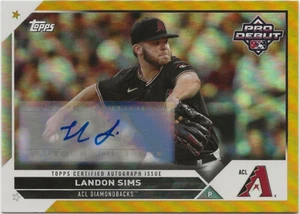 2023 Topps Pro Debut LANDON SIMS Gold Foil Auto 15/50 Diamondbacks #PD-100 - Picture 1 of 1