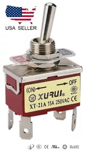 HEAVY DUTY DPST (EIN)-AUS MOMENTAR-KIPPSCHALTER - SPADEKLEMMEN (21AF) - Bild 1 von 1