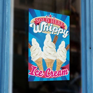 Mr Whippy Ice Cream Sold Here Adhesive Printed Vinyl window Wall sticker Sign - Picture 1 of 5
