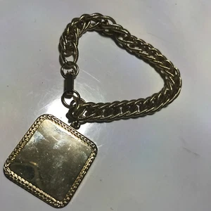 Vintage Engravable Charm Bracelet 7.25" Gold Tone NOI NOS - Picture 1 of 5