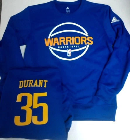 KEVIN DURANT GOLDEN STATE WARRIORS ADIDAS CREW NECK SWEATSHIRT NEW CLIMAWARM Cover