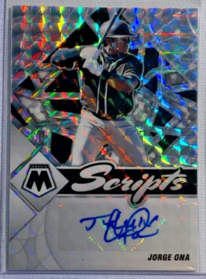 Jorge Ona Prizm Scripts Auto #SC-JO | 2022 Panini Mosaic Baseball | Padres - Image 1 of 3