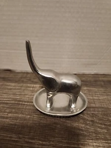 Trumpeting Elephant Design Ring Holder Silver Plated 3.5" Tall - Picture 1 of 8