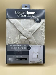 Better Homes & Gardens 42Wx63L Beige Leaf Embroidered Sheer Shade Topper - Picture 1 of 6