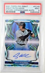 Adley Rutschman 2021 Topps Pro debut futuras piedras angulares automático/40 como nuevo PSA 9 - Imagen 1 de 3