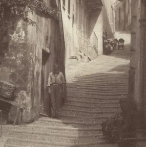 c1880 Albumen Print Via Serbelloni, Bellagio, Italy by Carlo Bosetti - Picture 1 of 3