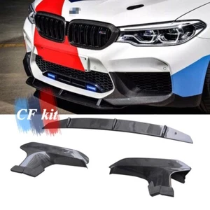 For BMW 5 Series F90 M5 2018-2020 Front Lip + Splitters MP Style Carbon Fibre 3x - Picture 1 of 8