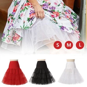 25"L Retro Pinup Underskirt/50s Swing Vintage Petticoat/Rock n Roll Fancy Tutu - Picture 1 of 8