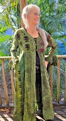 STEVIE DUSTER LONG GYPSY Jacket - JAYLI Nepal Hippie BOHEMIAN FAIR TRADE - Image 1 of 4
