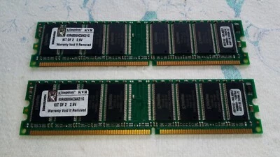 Kingston RAM 1GB (2x512MB) DDR-400 - KVR400X64C3AK2/1G Kit of 2 - Immagine 1 di 2