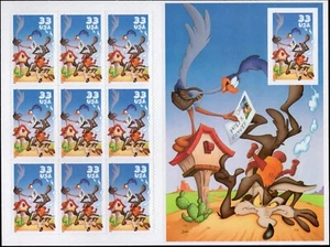 Scott #3392 Road Runner & Wile E. Coyote Sheet of 10 Stamps - Imperf - Picture 1 of 3