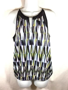 Calvin Klein Womens Small Multi Color Halter Sleeveless Top Black Purple Green - Picture 1 of 7