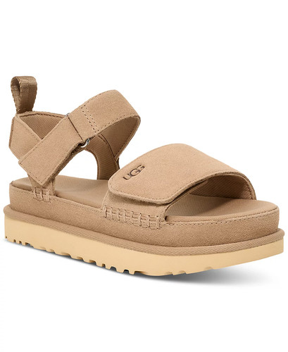 UGG Goldens Sand scamosciato plateau sandalo donna US taglie 5 12 NUOVO!!!