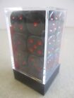 Chessex Dice D6 16Mm 12 Dice Chx 25618 Opaque Black Red