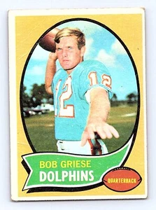 Tarjeta Bob Griese 1970 Topps #10 Miami Dolphins pliegue menor - Imagen 1 de 2
