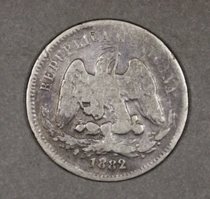 1882 A L Mexico Silver 25 Centavos Alamos Mint -Very Scarce- - Picture 1 of 2