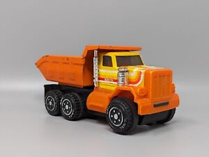 Ertl Orange Powerized Pressed Metal & Plastic Friction 7" Dump Truck Vintage