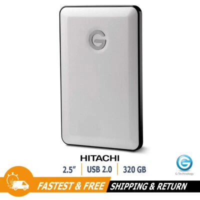 Hitachi G-DRIVE Slim 2.5" 320GB Portable External Gaming HD 0G01892 for PC, Mac - Image 1 of 4