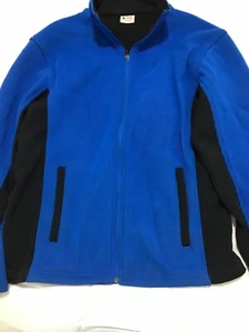 Vtg Alpine Design Knit Full Zip Jacket Cold Weather Ocean Blue Black Large - Picture 1 of 8