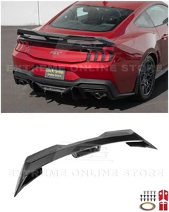 24-Up Ford Mustang | GT Style GLOSSY BLACK Rear Wing Carbon Wickerbill Spoiler - Foto 1 di 24