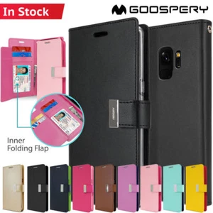 Samsung Galaxy S8 Leather Wallet Diary Flip Premium Luxury Mercury Case / Cover - Picture 1 of 11